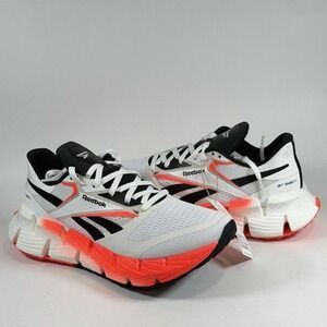 Reebok‎ Size-8 Mens Floatzig 1 Running Shoes White Black Orange Flare